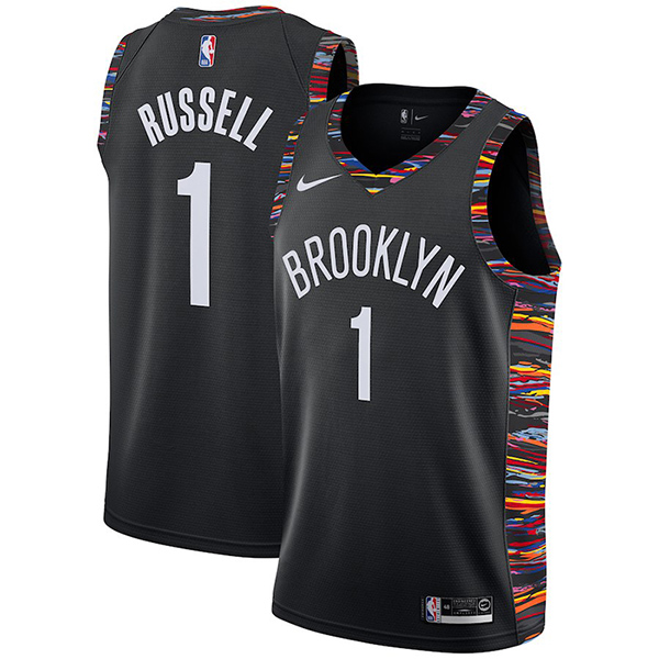 Brooklyn Nets DAngelo Russell Black Swingman Jersey City Edition