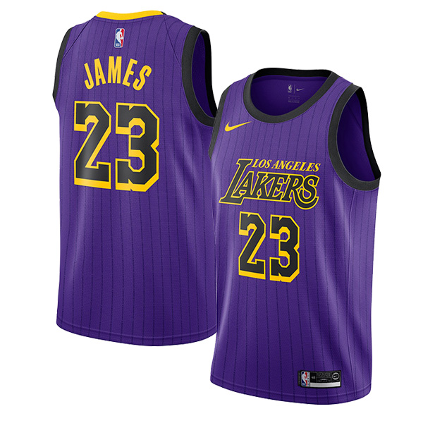 2018-19 Los Angeles Lakers LeBron James Swingman Jersey City Edition Purple