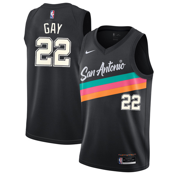 San Antonio Spurs Rudy Gay #22 Black Swingman Jersey