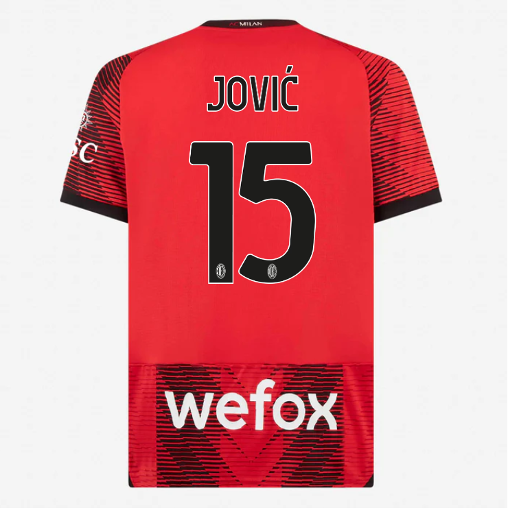 23-24 AC Milan JOVIĆ 15 Home Jersey