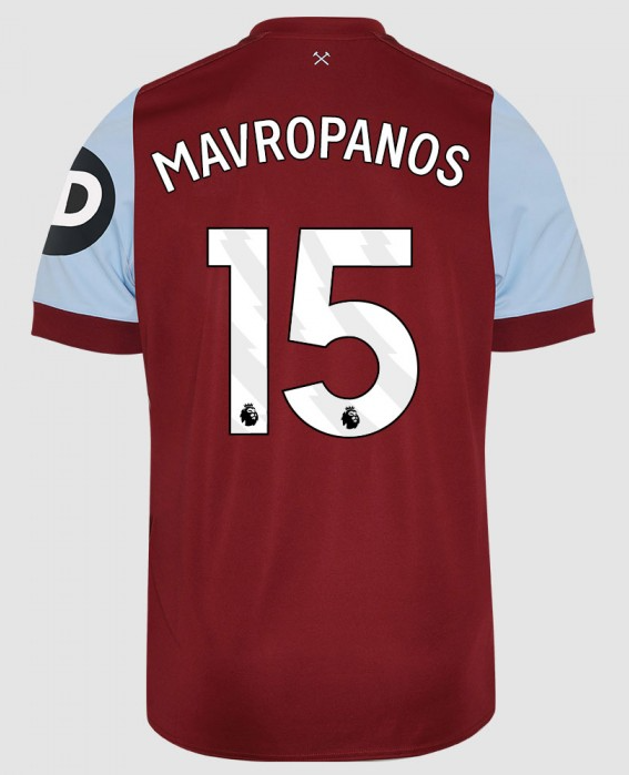 23-24 West Ham United MAVROPANOS 15 Home Jersey