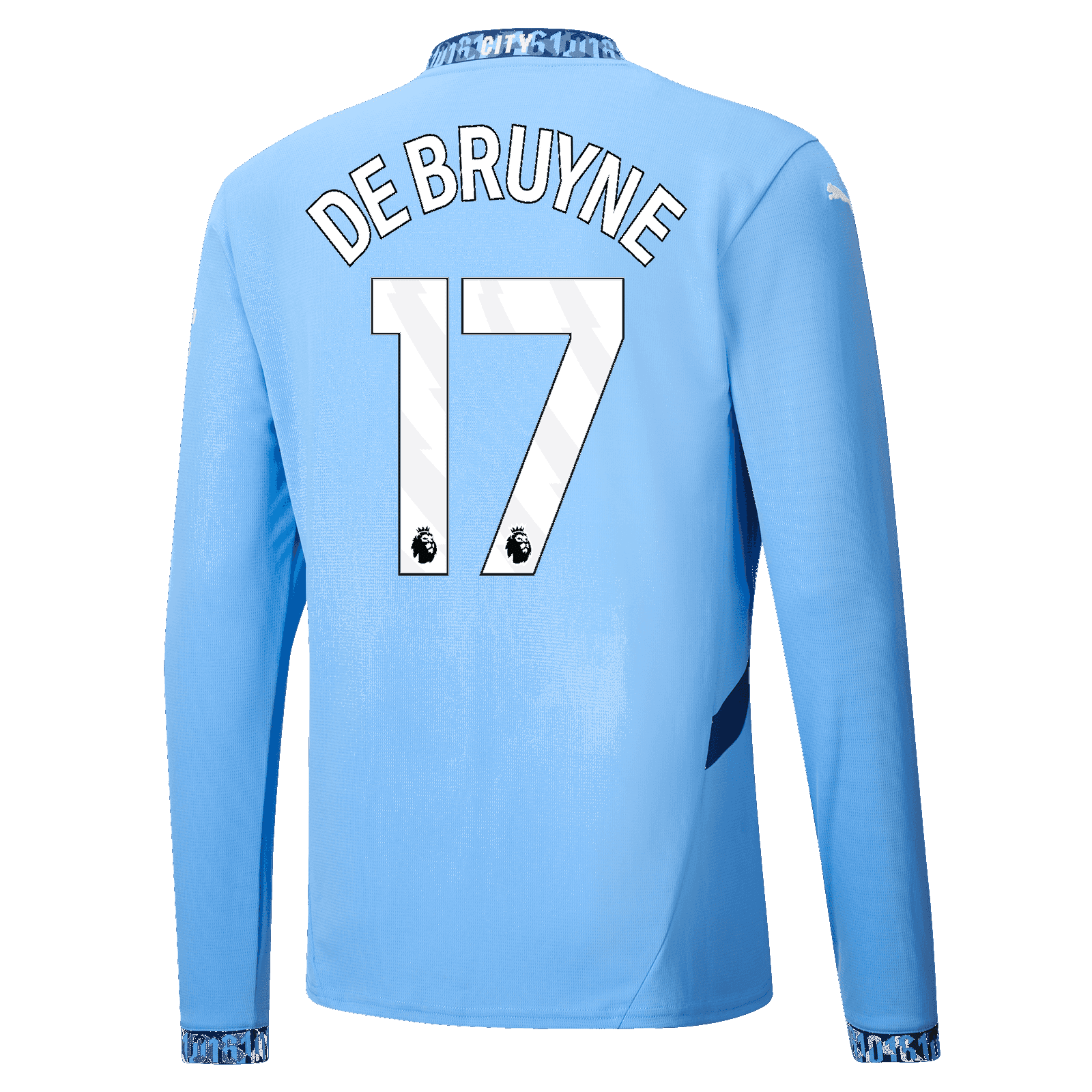 Manchester City Kevin De Bruyne 17 Home Long Sleeve Jersey 24-25