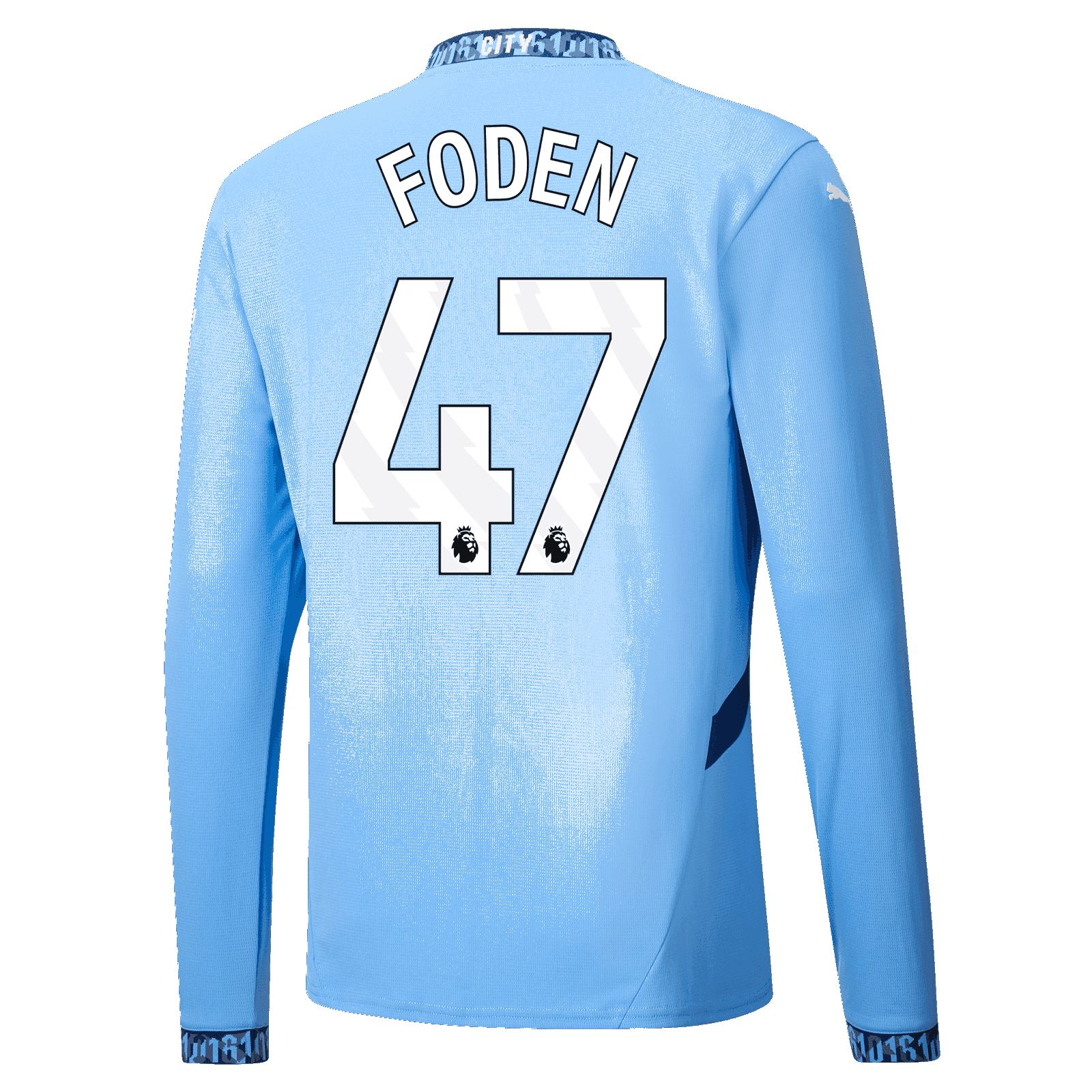 Manchester City Phil Foden 47 Home Long Sleeve Jersey 24-25