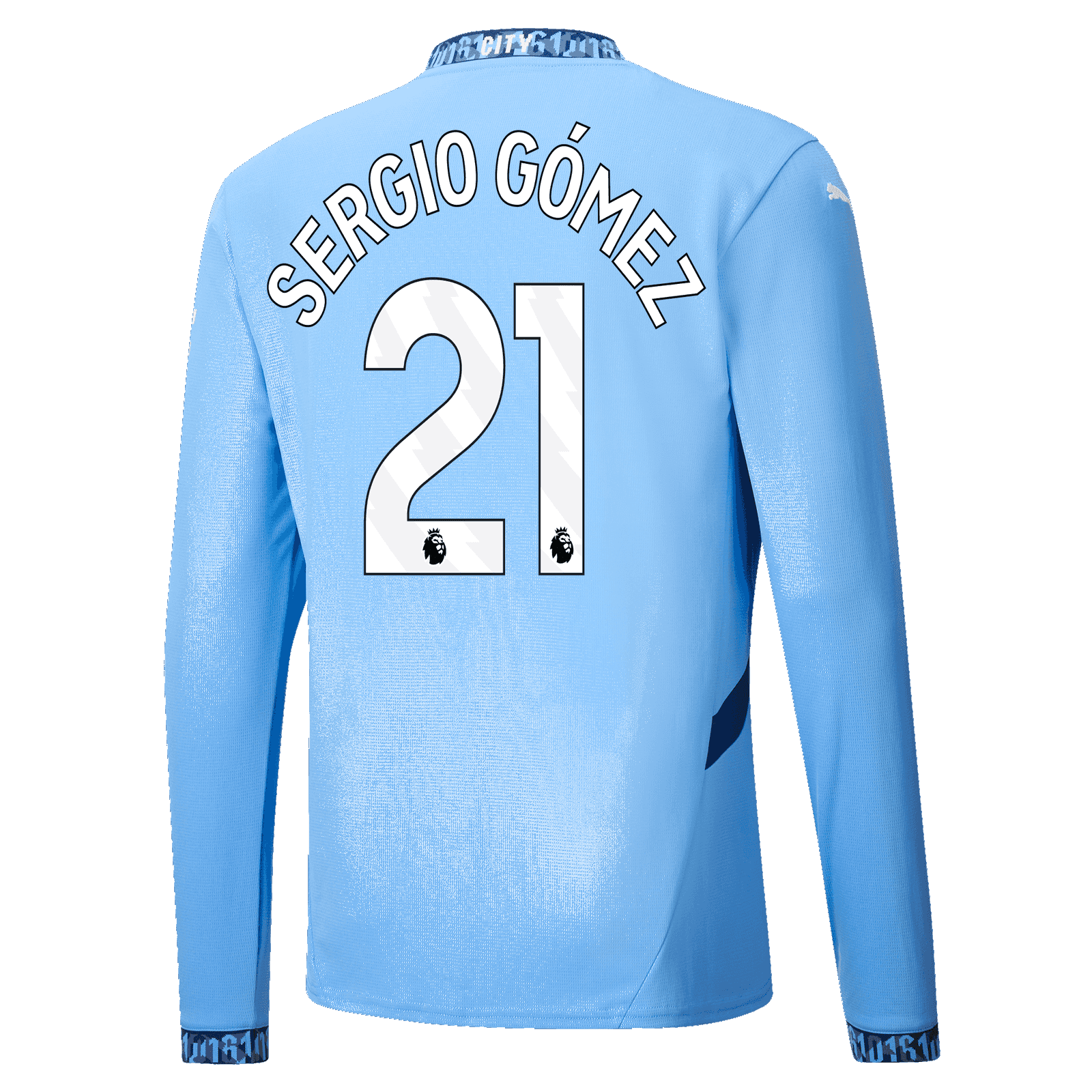 Manchester City Sergio Gomez 21 Home Long Sleeve Jersey 24-25