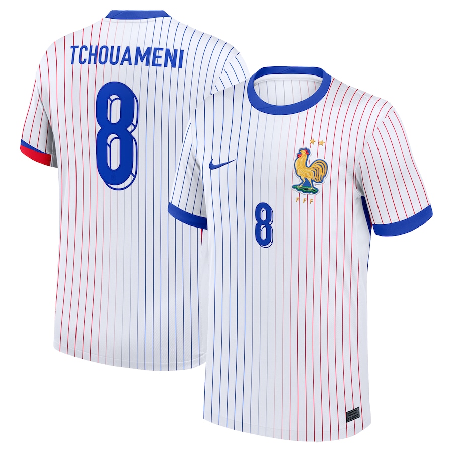 France Away Tchouameni 8 Soccer Jersey 2024