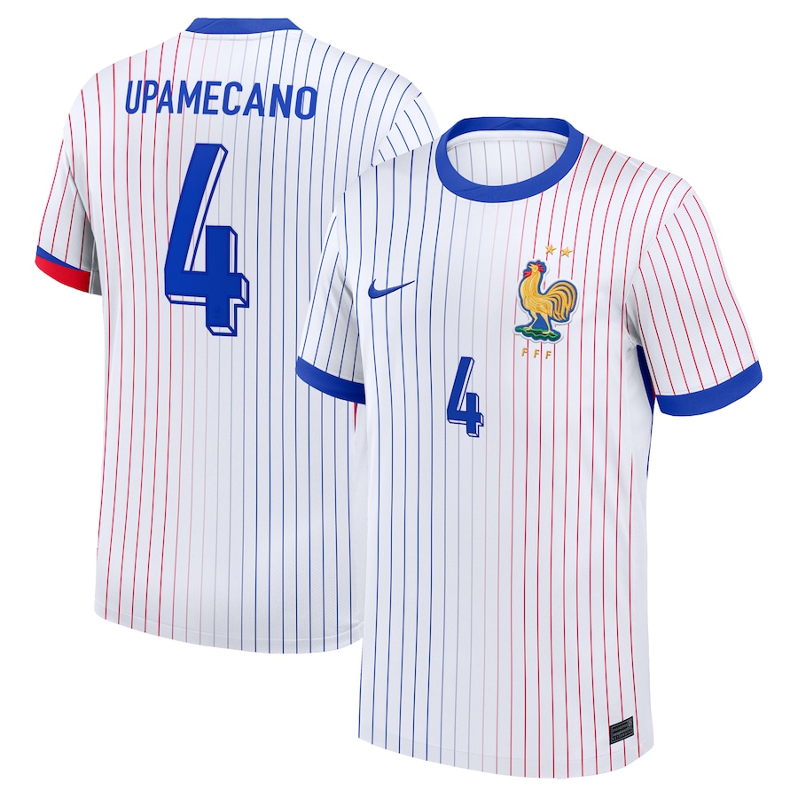 France Away Upamecano 4 Soccer Jersey 2024