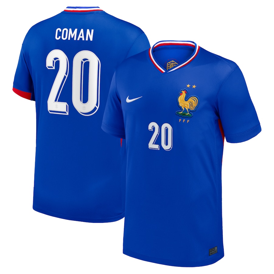 France Home Coman 20 Soccer Jersey 2024