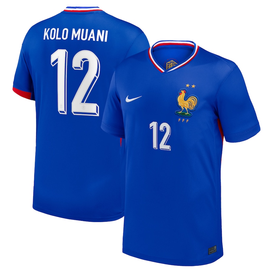 France Home Kolo Muani 12 Soccer Jersey 2024