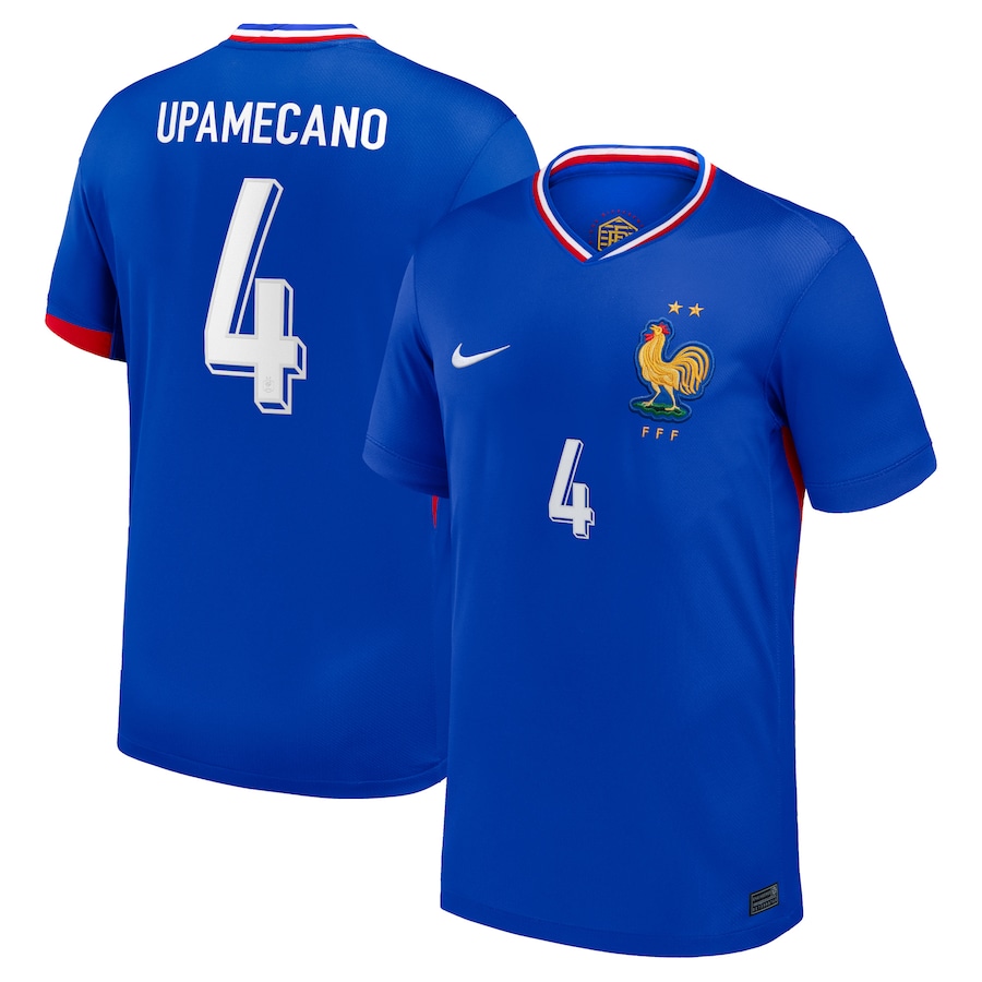 France Home Upamecano 4 Soccer Jersey 2024