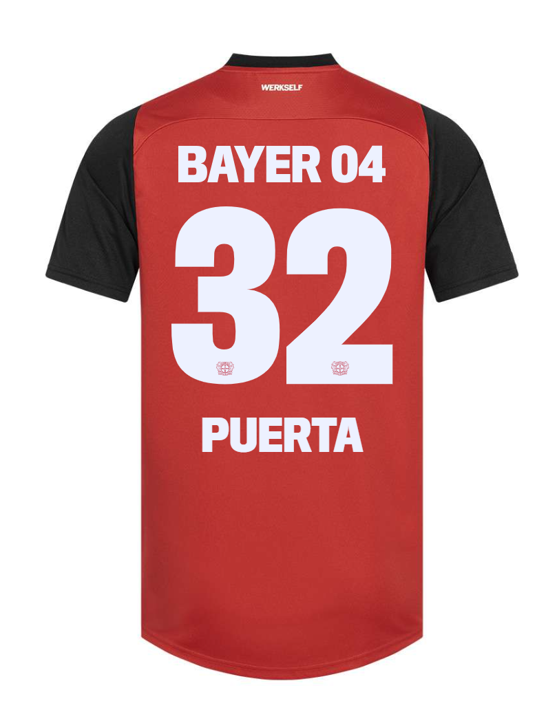 24-25 Bayer Leverkusen Puerta 32 Home Soccer Jersey