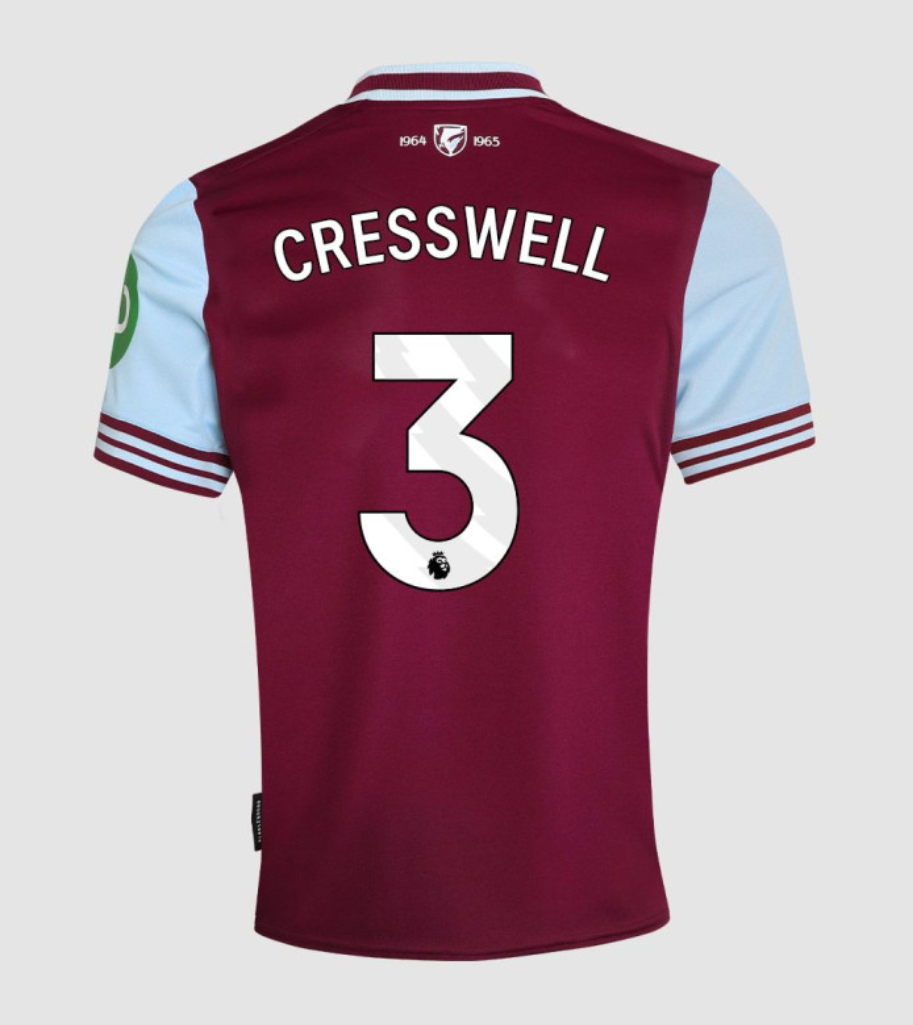 24-25 West Ham United Home CRESSWELL 3 Jersey