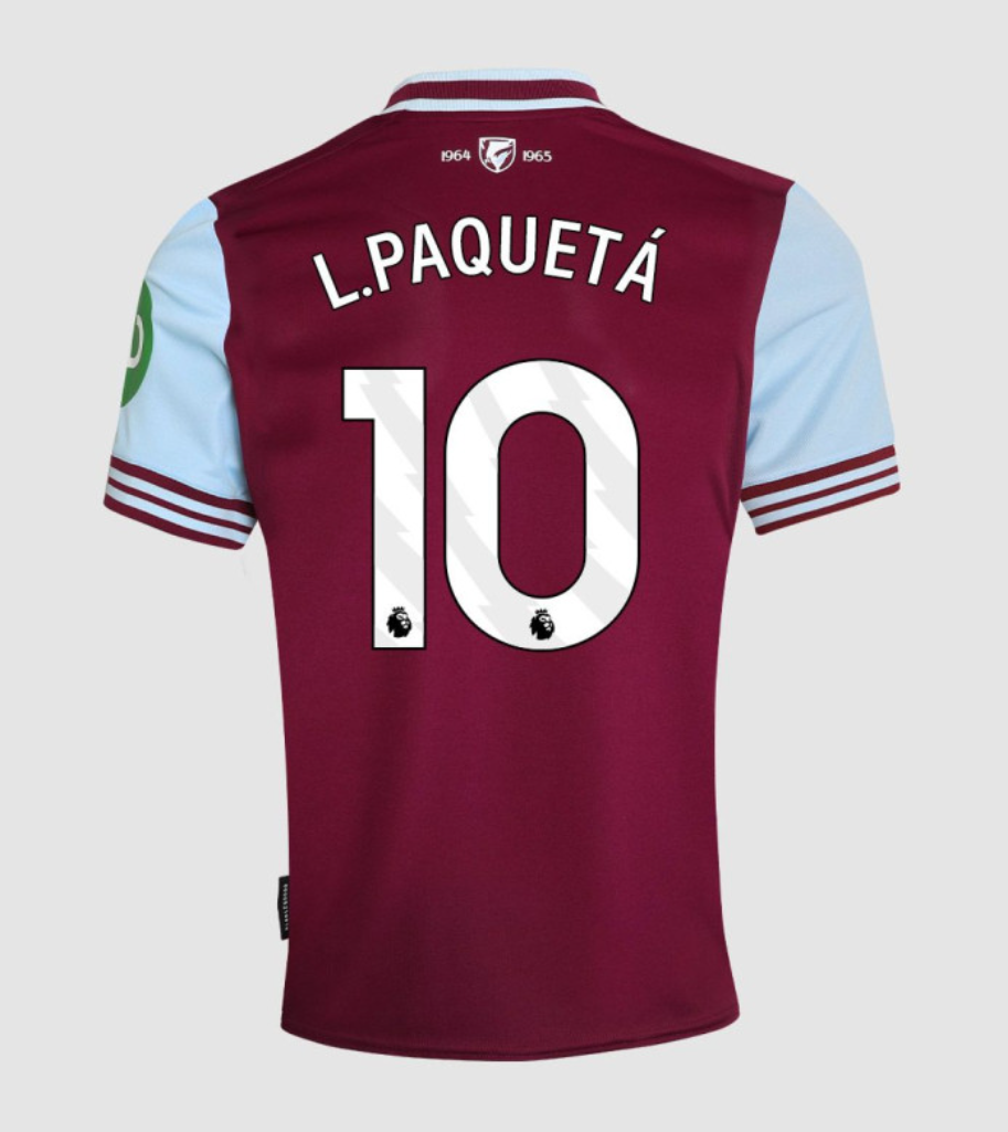 24-25 West Ham United Home L.PAQUETÁ 10 Jersey