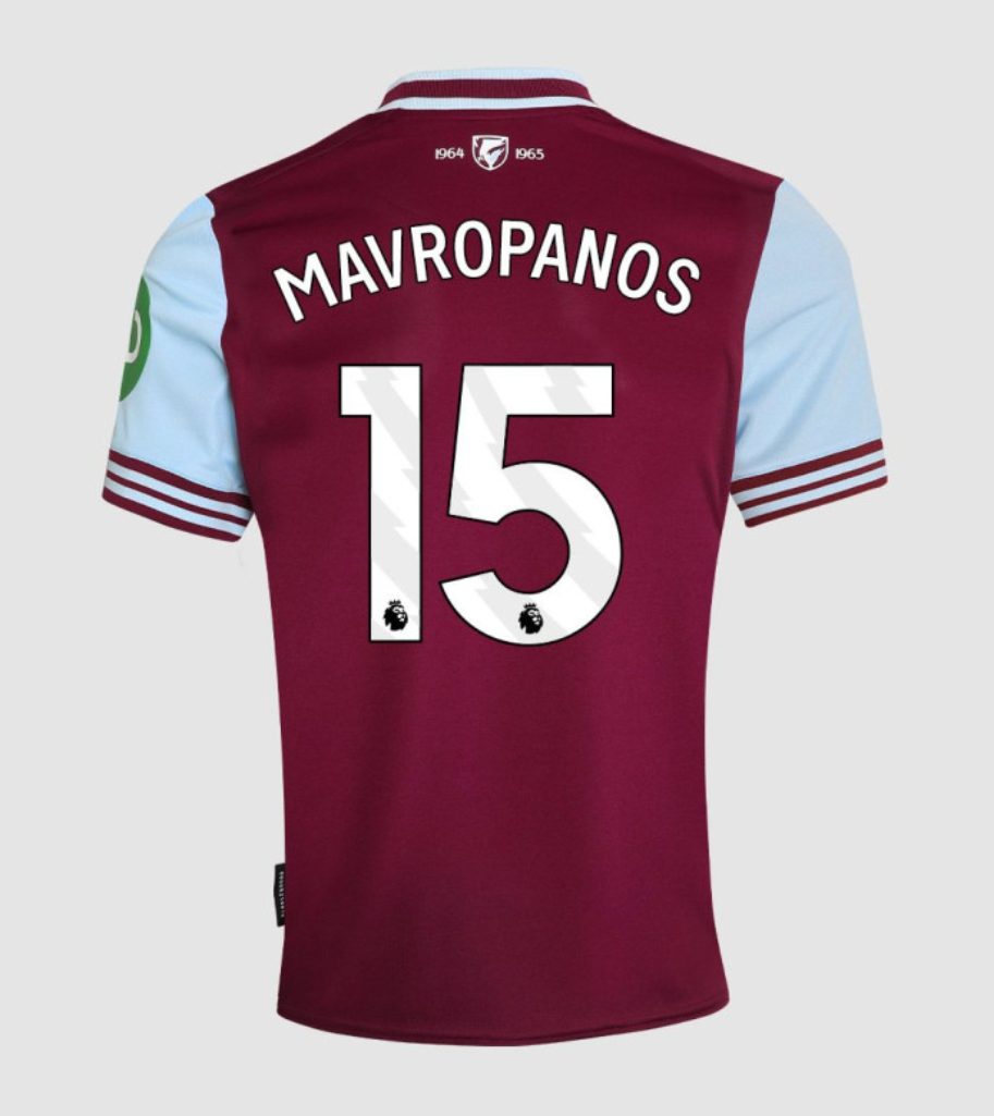 24-25 West Ham United Home MAVROPANOS 15 Jersey