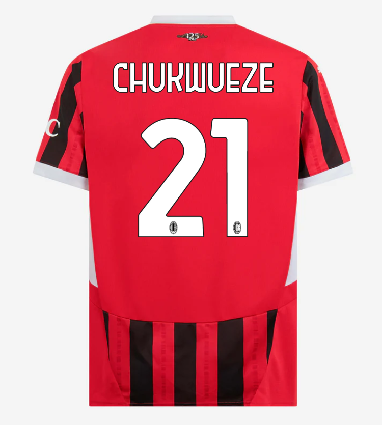 AC Milan Home Chukwueze 21 Serie A Jersey 24-25