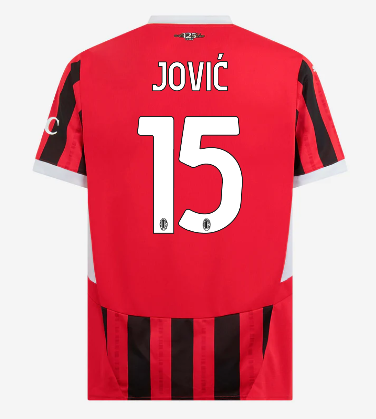 AC Milan Home Jović 15 Serie A Jersey 24-25