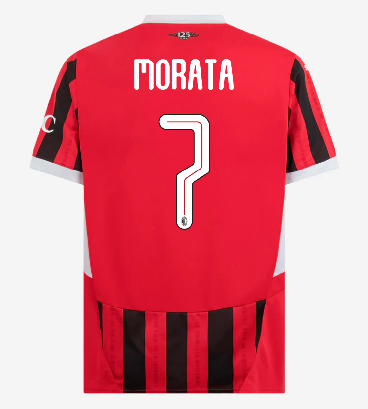 AC Milan Home Morata 7 Champions League Jersey 24 25