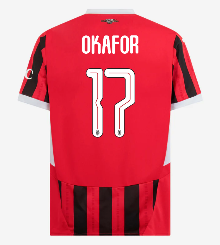 AC Milan Home Okafor 17 Champions League Jersey 24-25