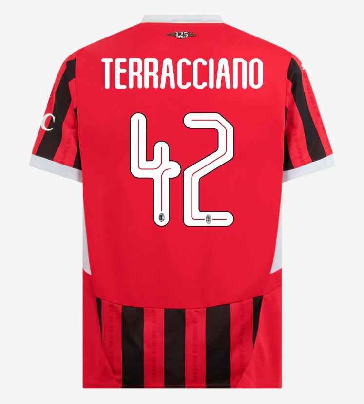 AC Milan Home Terracciano 42 Champions League Jersey 24-25