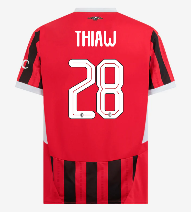 AC Milan Home Thiaw 28 Champions League Jersey 24-25