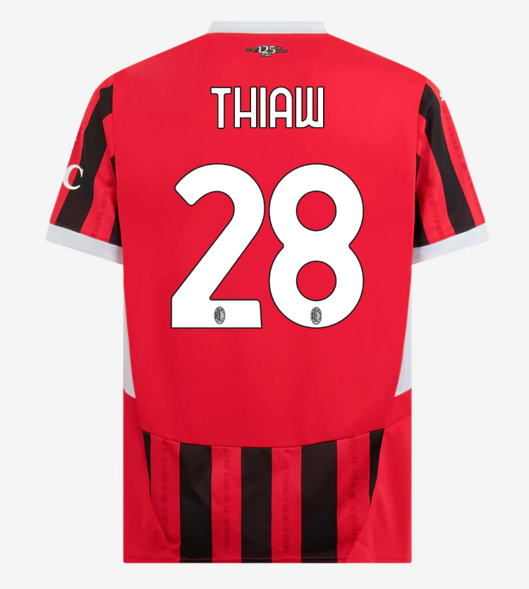 AC Milan Home Thiaw 28 Serie A Jersey 24-25