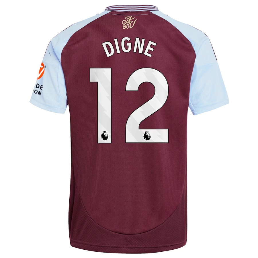 Aston Villa Home Digne 12 Jersey 24-25