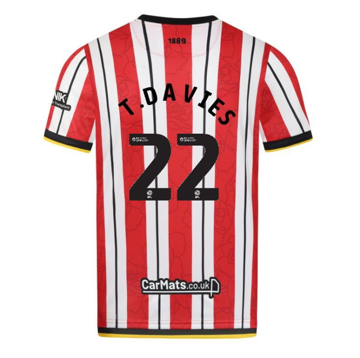 Sheffield United Home T.DAVIES 22 Jersey 24-25