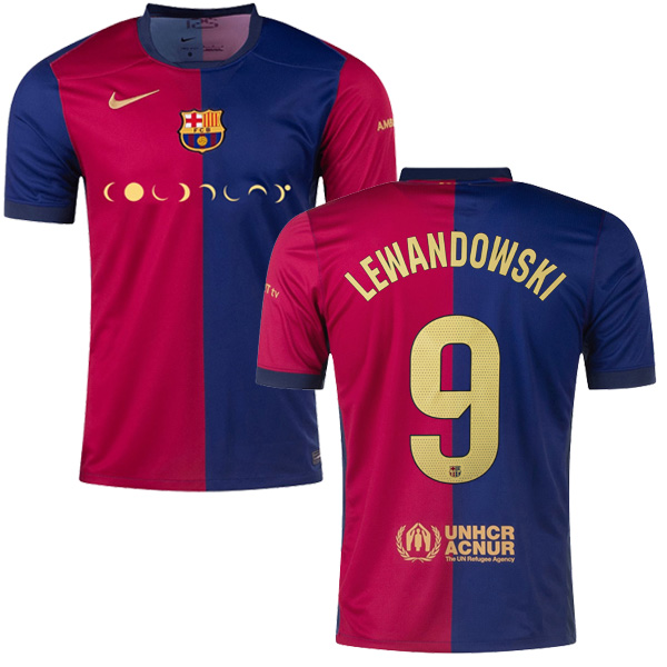 Barcelona Home LEWANDOWSKI 9 Coldplay El Clasico Jersey 24-25