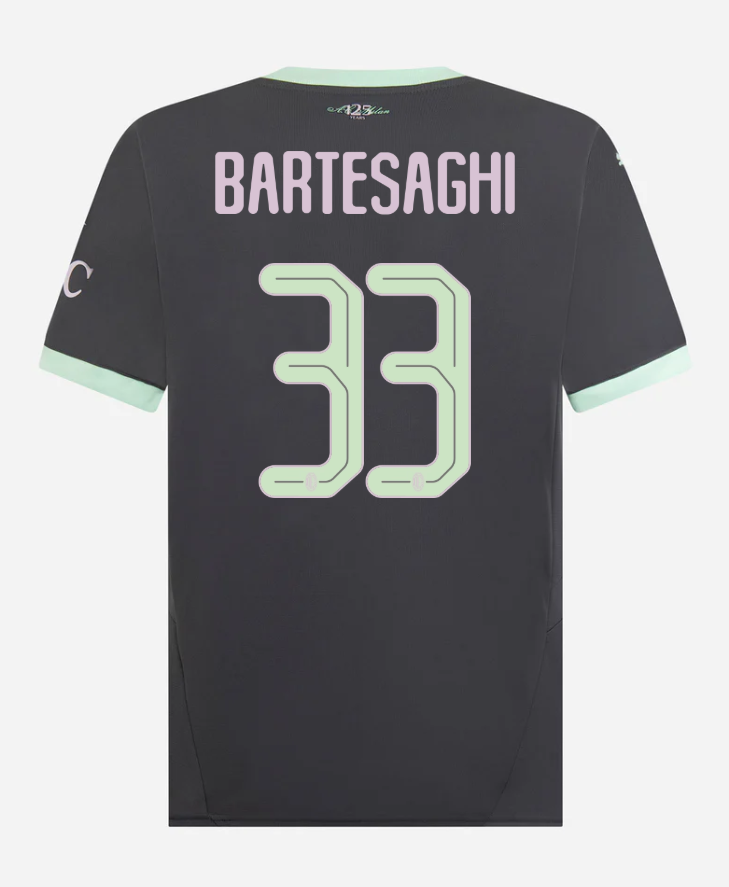 AC Milan Third Bartesaghi 33 Champions League Jersey 24-25