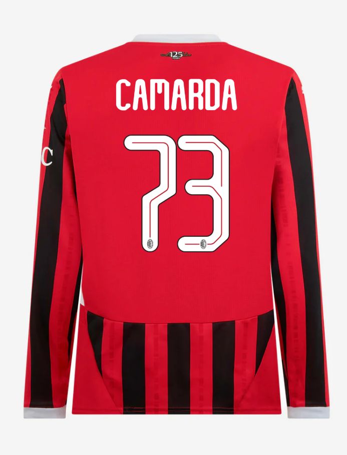 AC Milan Home Long Sleeve Camarda 73 Champions League Jersey 24-25