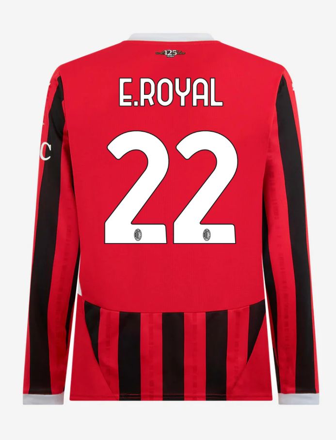 AC Milan Home Long Sleeve E.Royal 22 Serie A Jersey 24-25