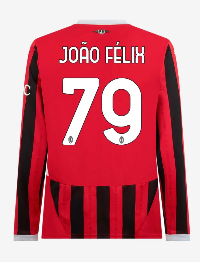 AC Milan Home Long Sleeve João Félix 79 Serie A Jersey 24-25