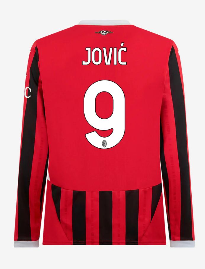 AC Milan Home Long Sleeve Jović 9 Serie A Jersey 24-25