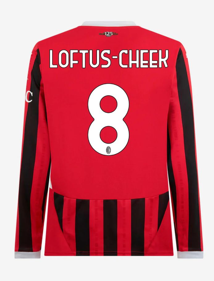 AC Milan Home Long Sleeve Loftus-Cheek 8 Serie A Jersey 24-25