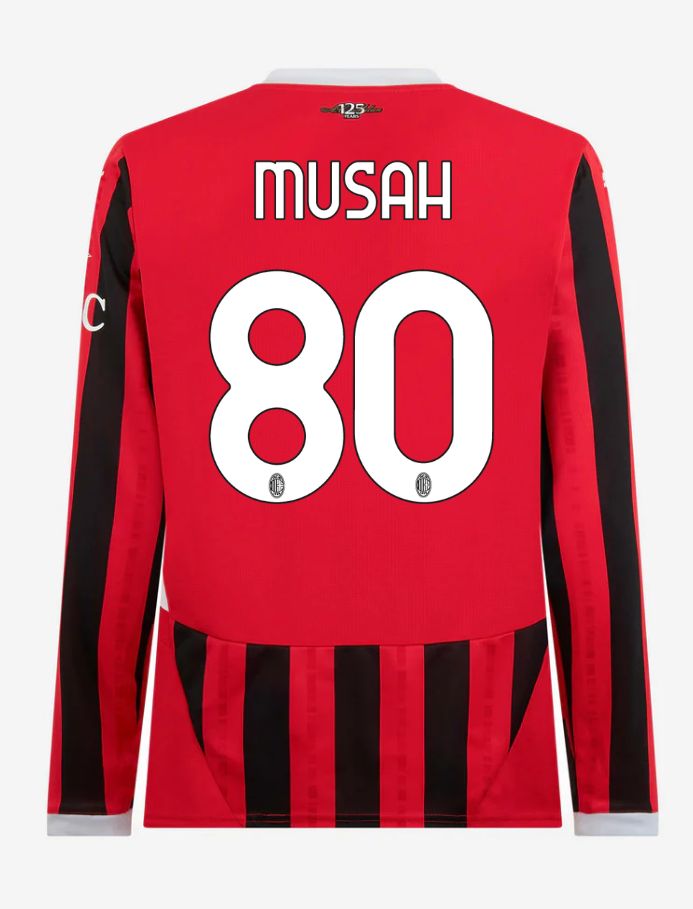 AC Milan Home Long Sleeve Musah 80 Serie A Jersey 24-25