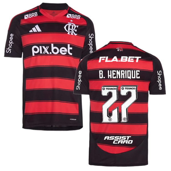 25-26 Flamengo Home B. Henrique 27 Jersey Full Sponsor