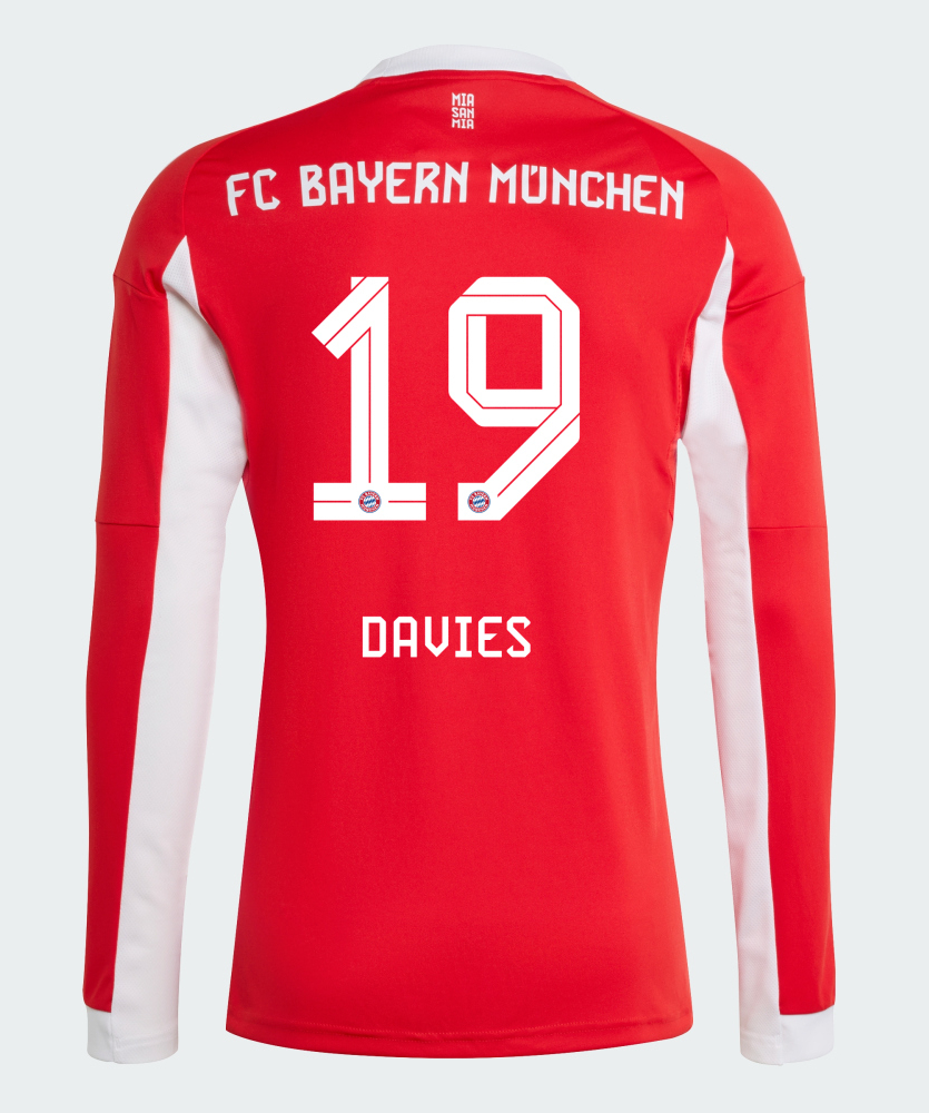 Bayern Munich Home Davies 19 Long Sleeve Jersey 25-26