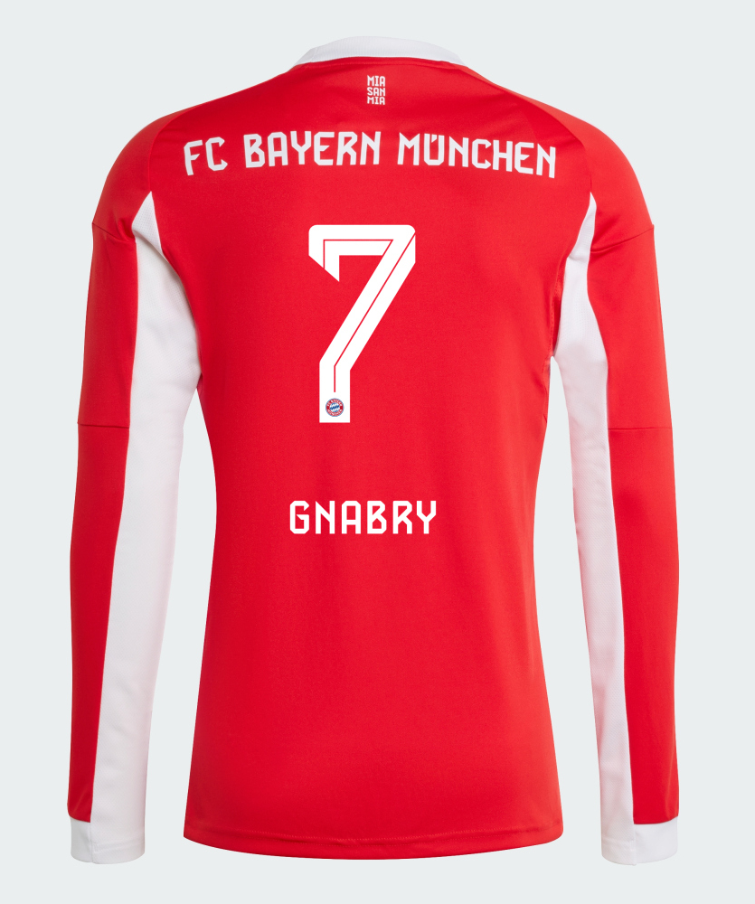 Bayern Munich Home Gnabry 7 Long Sleeve Jersey 25-26