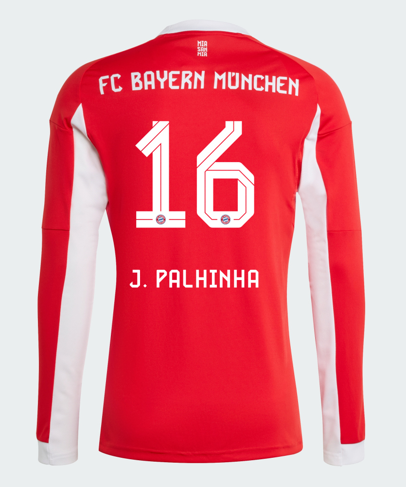Bayern Munich Home J. Palhinha 16 Long Sleeve Jersey 25-26
