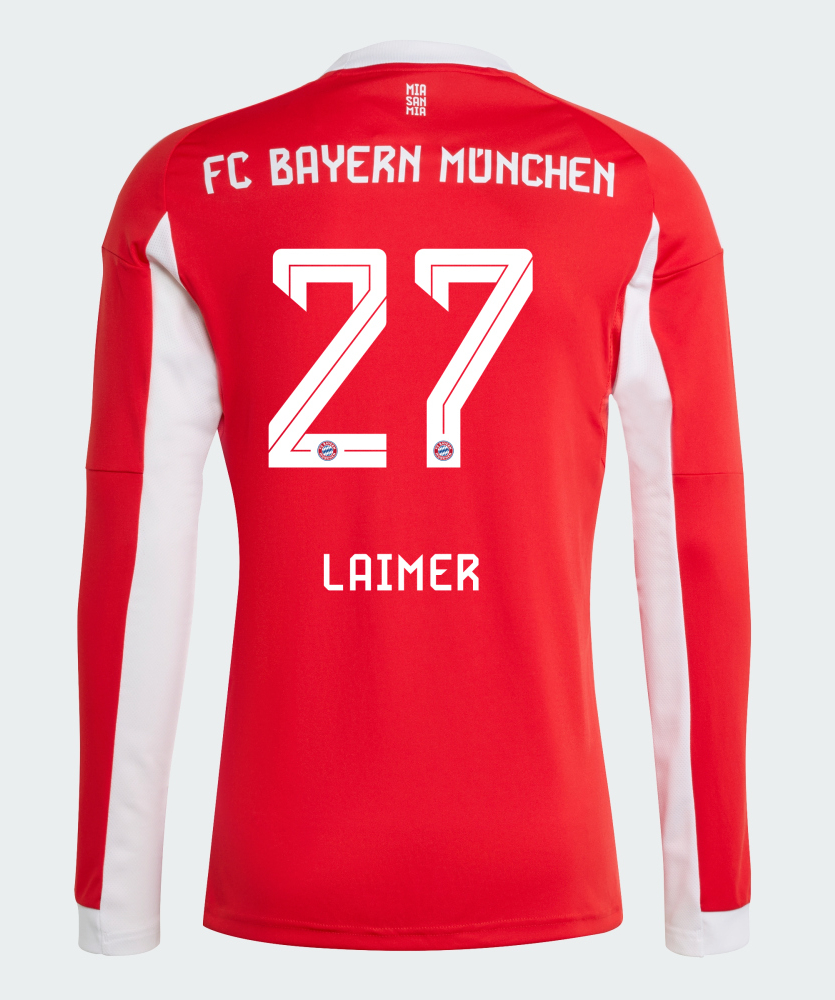 Bayern Munich Home Laimer 27 Long Sleeve Jersey 25-26