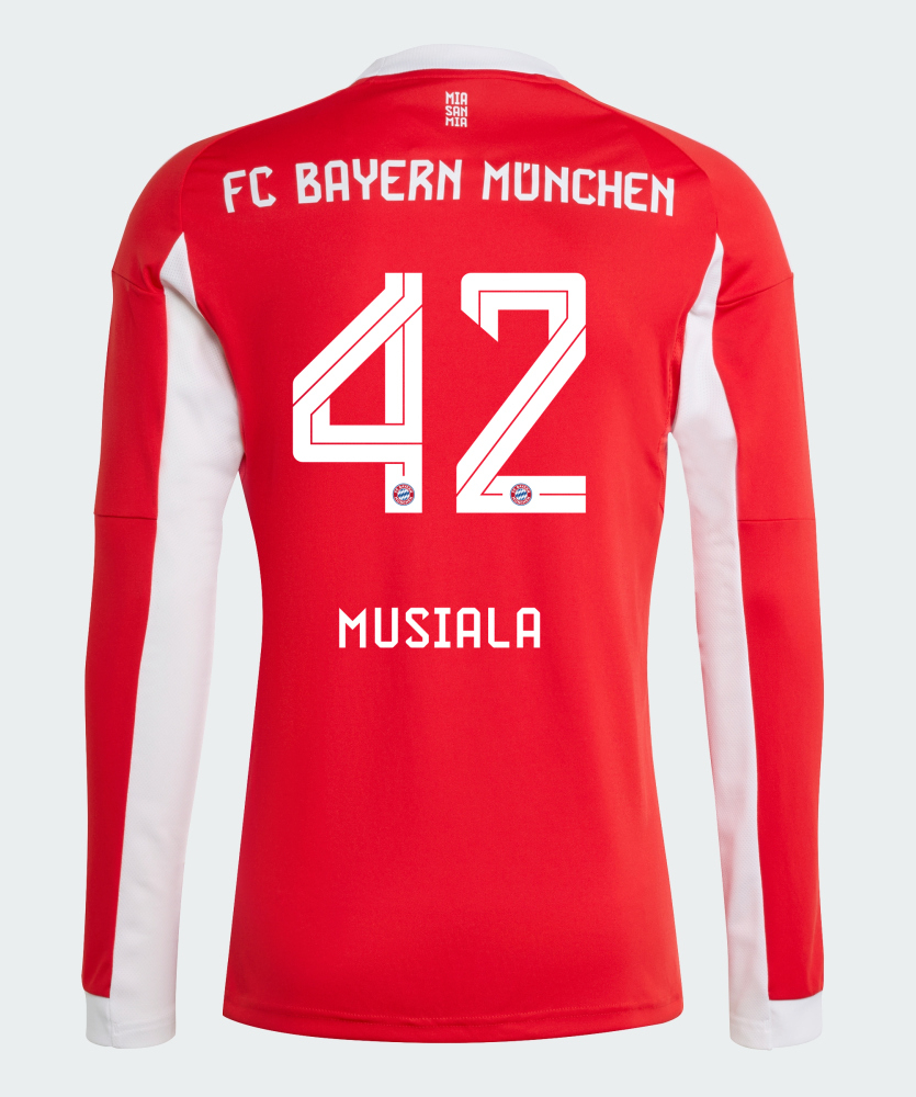 Bayern Munich Home Musiala 42 Long Sleeve Jersey 25-26