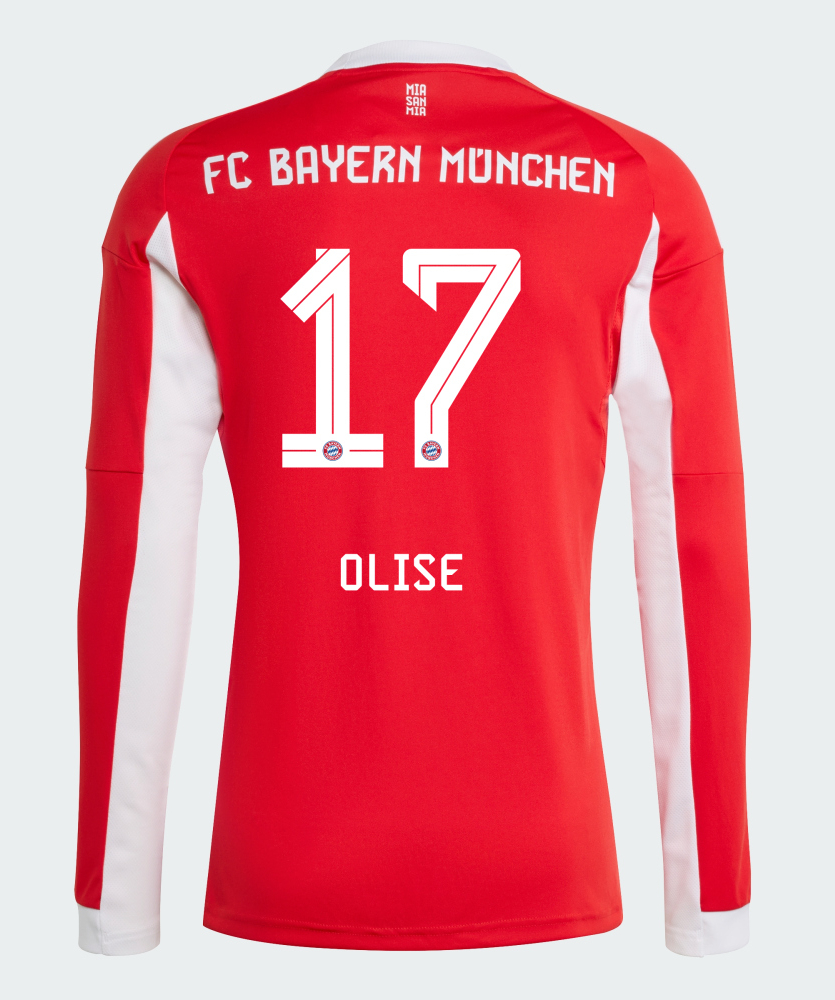 Bayern Munich Home Olise 17 Long Sleeve Jersey 25-26