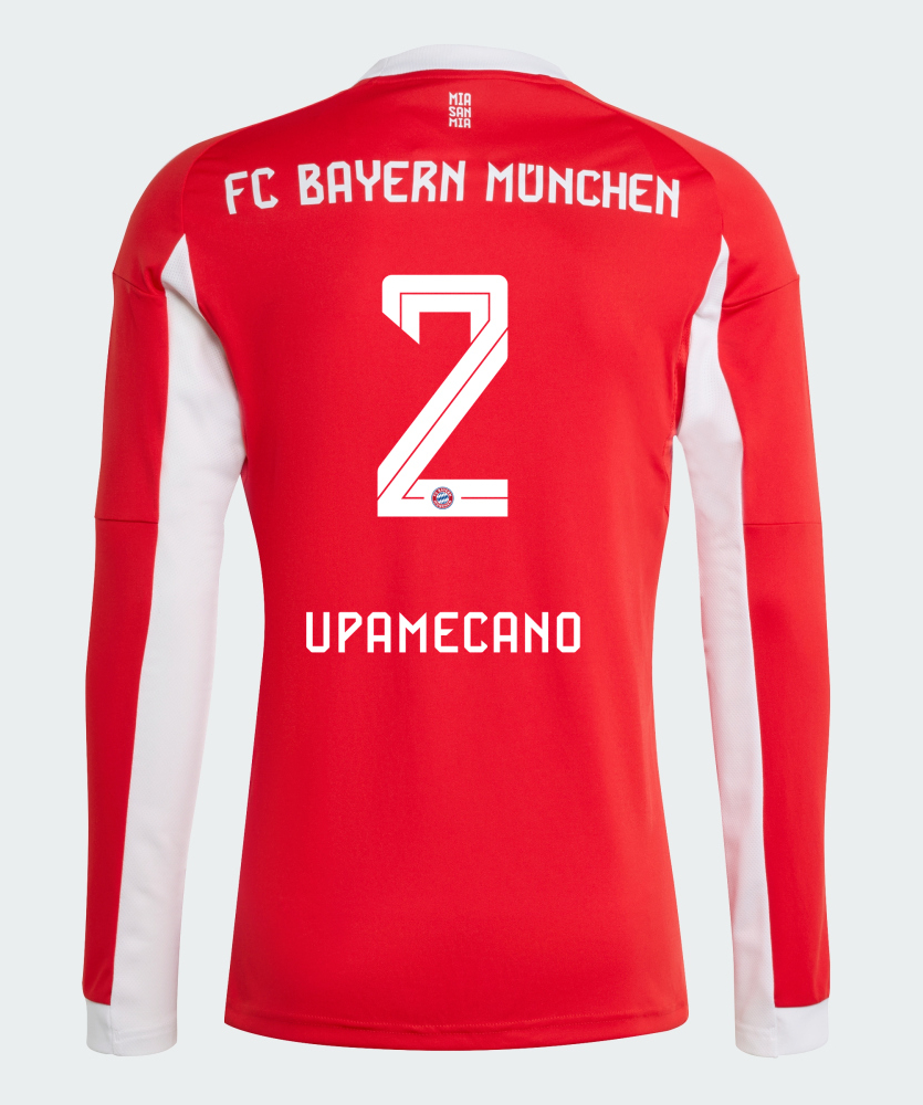 Bayern Munich Home Upamecano 2 Long Sleeve Jersey 25-26