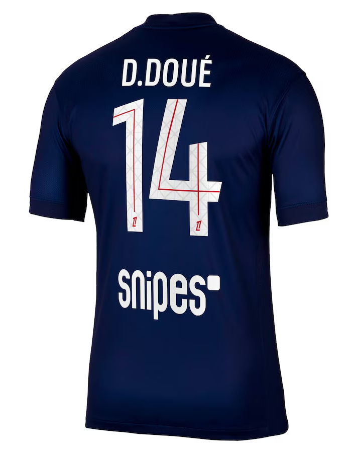 PSG Home D.Doué 14 Jersey 25-26