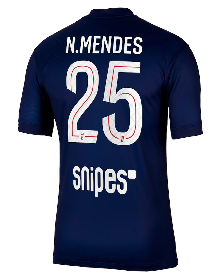 PSG Home N. Mendes 25 Jersey 25-26