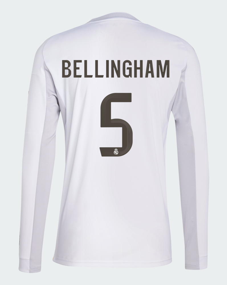 Real Madrid Home Bellingham 5 Long Sleeve Jersey 25-26