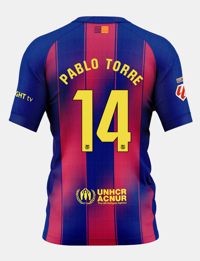 Barcelona Home PABLO TORRE 14 Jersey 25-26
