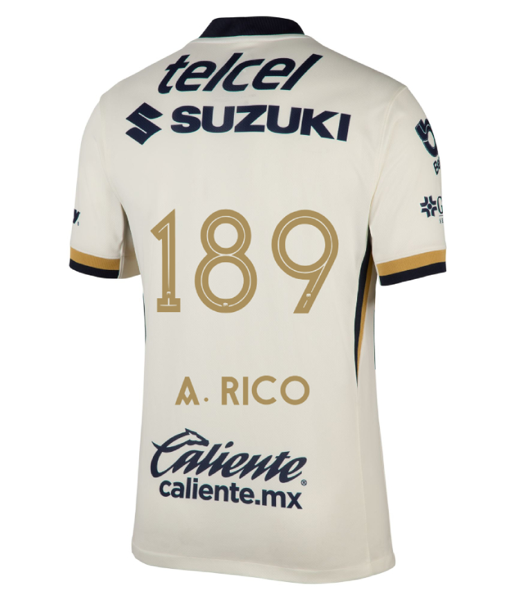 Pumas UNAM Home Á. RICO 189 Jersey 25-26