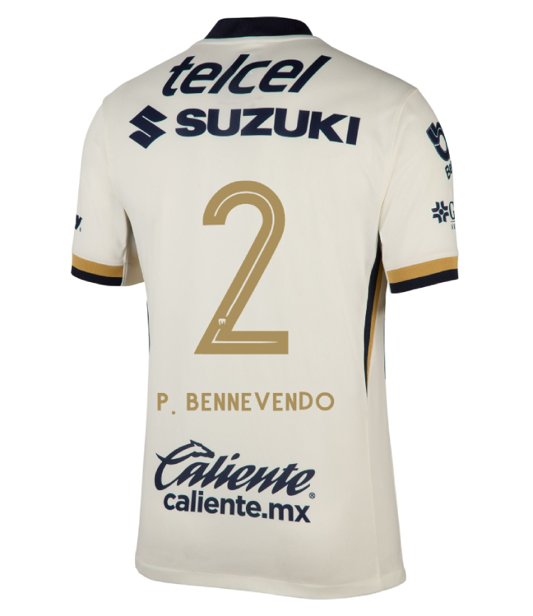 Pumas UNAM Home P. BENNEVENDO 2 Jersey 25-26
