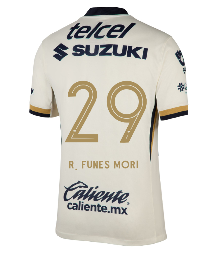 Pumas UNAM Home R. FUNES MORI 29 Jersey 25-26