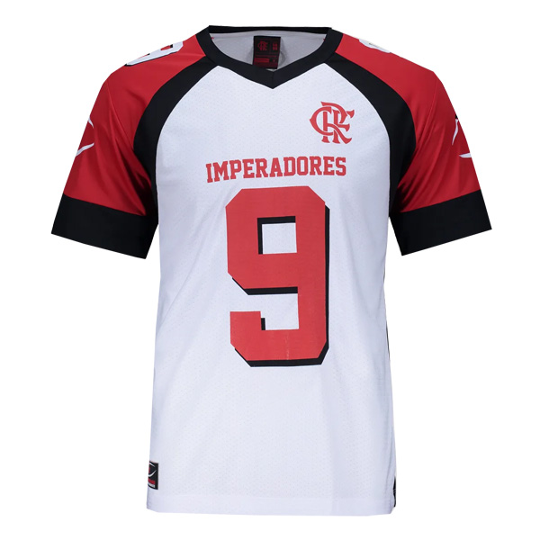 Flamengo Imperadores Number 9 White Jersey 25-26